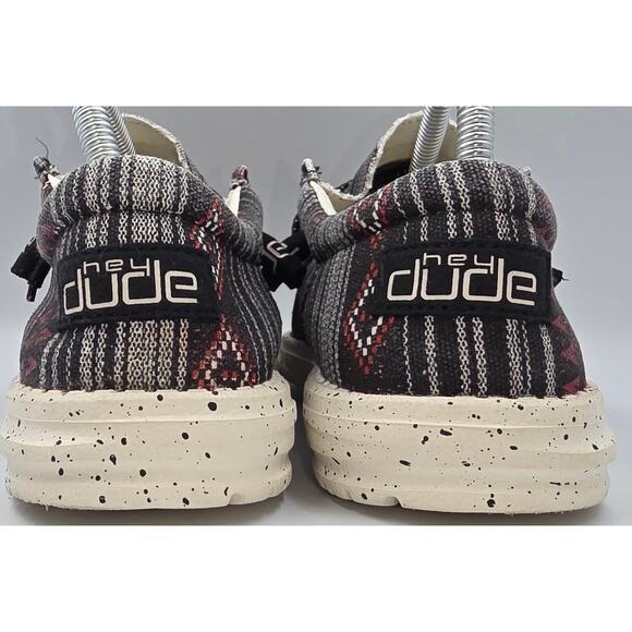 Hey Dude Mens Wally Funk Black Merlot Aztec Size 6 Rare Exclusive Travel Casual main image 4